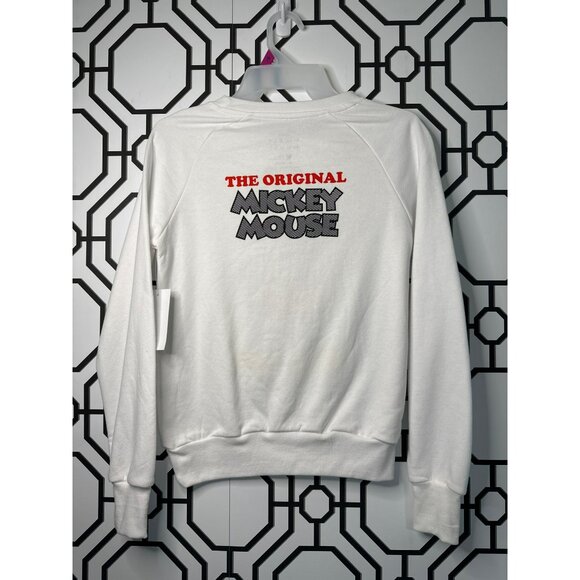 Disney Mickey Mouse Logo Long Sleeve Crew Neck Sweatshirt Junior Ladies, Size XS - Picture 4 of 8